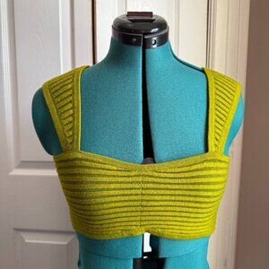 Wild Fable Knit Ribbed Crop Top Olive Green